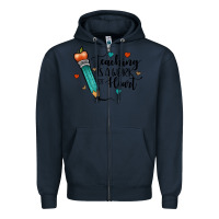 Navy teaching i̇s a work of heart Zipper Hoodie - JahusDesignShop