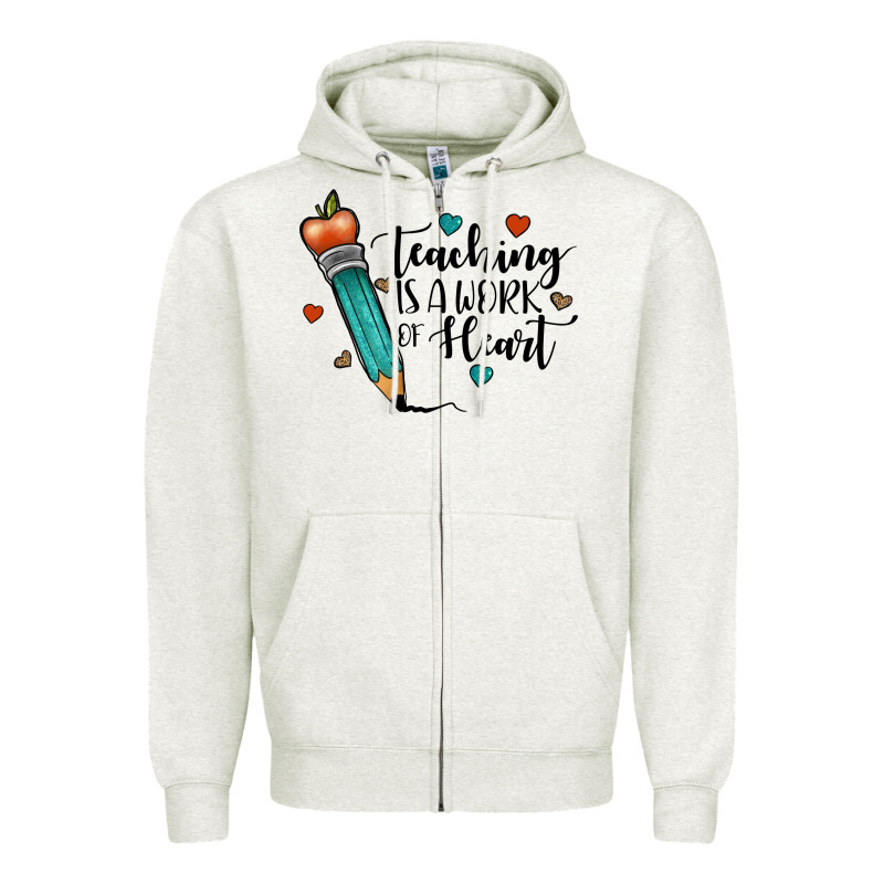 Teaching İs A Work Of Heart Zipper Hoodie by JahusDesignShop | Teevron