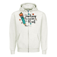 Oatmeal Heather teaching i̇s a work of heart Zipper Hoodie - JahusDesignShop