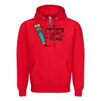 Red teaching i̇s a work of heart Zipper Hoodie - JahusDesignShop