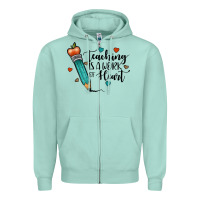 Seafoam teaching i̇s a work of heart Zipper Hoodie - JahusDesignShop