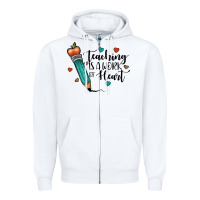 White teaching i̇s a work of heart Zipper Hoodie - JahusDesignShop