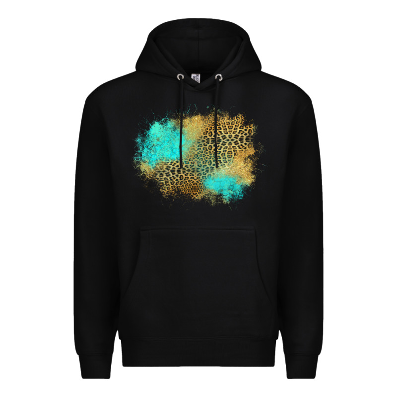 Turquoise Leopard Patch Premium Hoodie by Jasminsmagicworld | Teevron