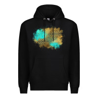 Black turquoise leopard patch Premium Hoodie - Jasminsmagicworld