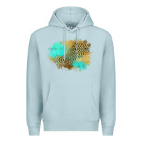 Blue Mist turquoise leopard patch Premium Hoodie - Jasminsmagicworld
