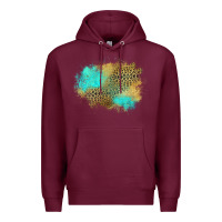 Burgundy turquoise leopard patch Premium Hoodie - Jasminsmagicworld