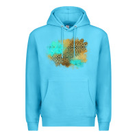 Ocean Blue turquoise leopard patch Premium Hoodie - Jasminsmagicworld