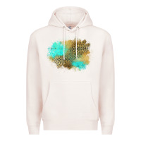 Pale Pink turquoise leopard patch Premium Hoodie - Jasminsmagicworld