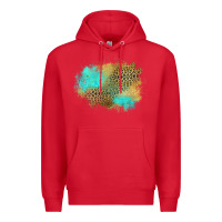 Red turquoise leopard patch Premium Hoodie - Jasminsmagicworld