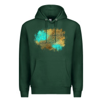 Sports Green turquoise leopard patch Premium Hoodie - Jasminsmagicworld