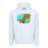 White turquoise leopard patch Premium Hoodie - Jasminsmagicworld