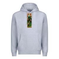 Heather Grey dinosaur parasaurolophus pen wrap Premium Hoodie - Artiststas