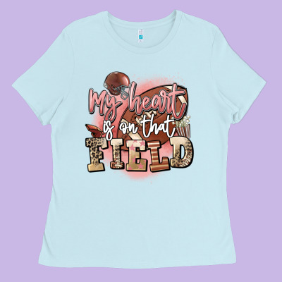 My Heart Is On That Field Ladies Tee Designed By Fadigitalartstudio