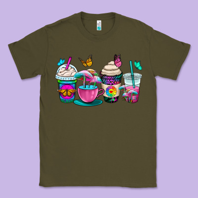 Tie Dye Coffee Cups Classic Tee Designed By Oliviacreatesart