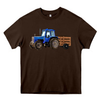 Chocolate Brown Farm Tractor Heavy Core Tee - RanaPortraitStore