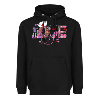 Black valentines day nurse love Heavyweight Hoodie - RanaPortraitStore
