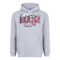Heather Grey valentines day nurse love Heavyweight Hoodie - RanaPortraitStore