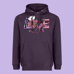 Valentines Day Nurse Love Heavyweight Hoodie Designed By Ranaportraitstore