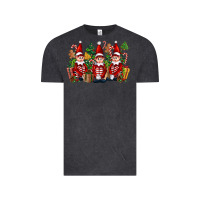 Vintage Black Christmas Elfs Vintage Tee - FaDigitalArtStudio