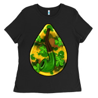 Black st.patrick's teardrop earrings Ladies Tee - FaDigitalArtStudio