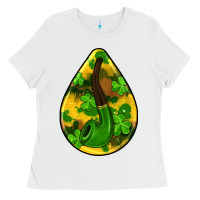 White st.patrick's teardrop earrings Ladies Tee - FaDigitalArtStudio