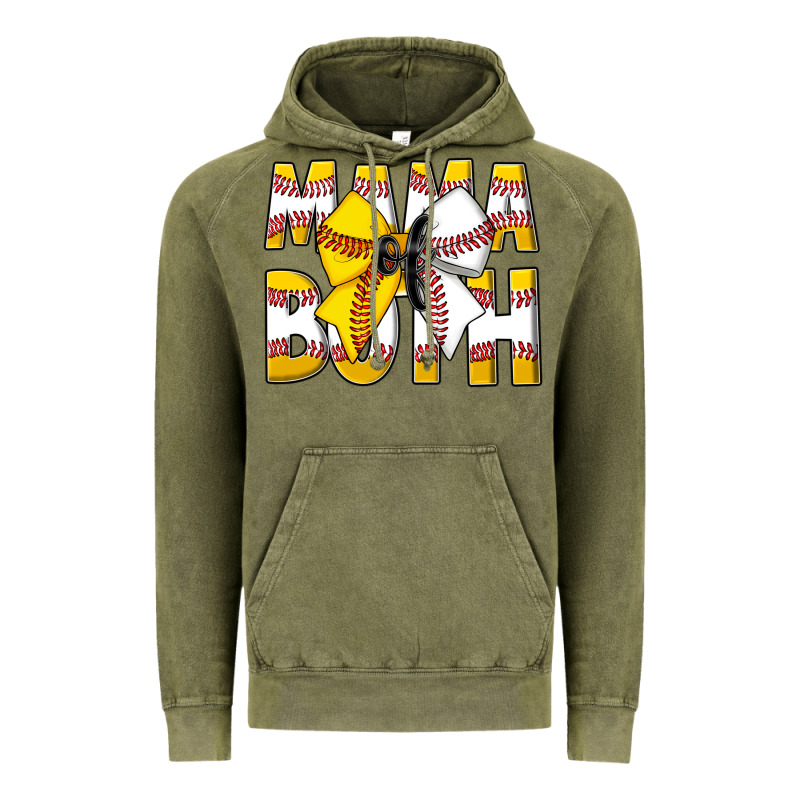 Mama Of Both Vintage Hoodie by CowhideDigitalArt | Teevron