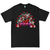 Black Skull Xoxo rainbow Valentine's Day Premium Tee - FaDigitalArtStudio