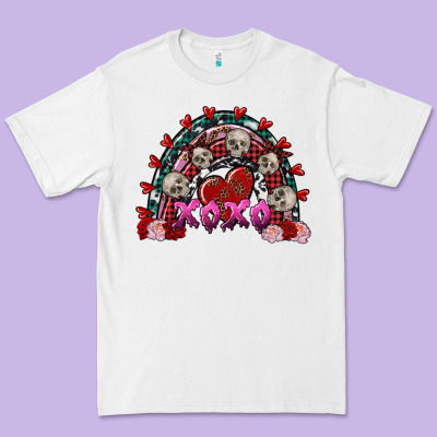Skull Xoxo Rainbow Valentine's Day Premium Tee Designed By Fadigitalartstudio