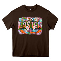 Chocolate Brown Easter Heavy Core Tee - CowGirlArtShop
