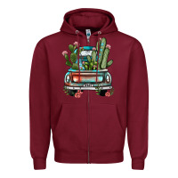Burgundy farm truck, Zipper Hoodie - JahusDesignShop