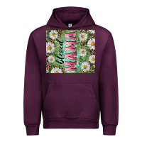 Mauve Wine Blessed mama with daisy and leopard Urban Hoodie - RanaPortraitStore