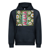 Navy Blessed mama with daisy and leopard Urban Hoodie - RanaPortraitStore