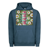 Pigment Midnight Navy Blessed mama with daisy and leopard Urban Hoodie - RanaPortraitStore