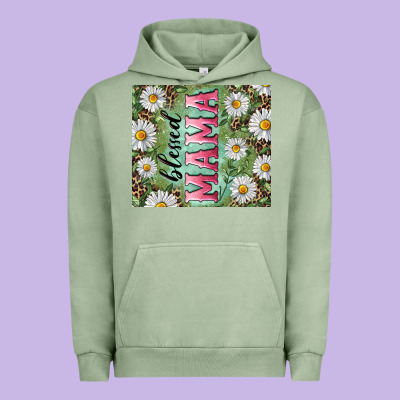 Blessed Mama With Daisy And Leopard Urban Hoodie Designed By Ranaportraitstore