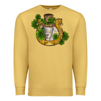 Antique Gold st patricks day goat horseshoe shamrock Premium Sweatshirt - RanaPortraitStore