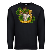 Black st patricks day goat horseshoe shamrock Premium Sweatshirt - RanaPortraitStore