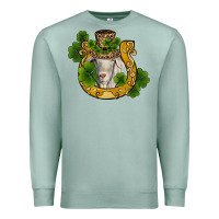 Seafoam st patricks day goat horseshoe shamrock Premium Sweatshirt - RanaPortraitStore