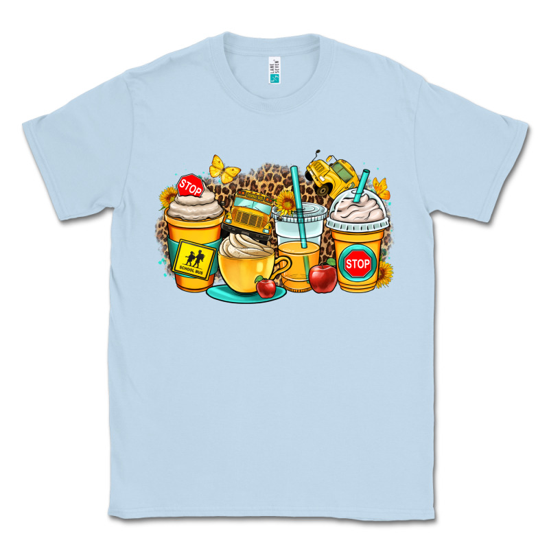 School Bus Coffee Cups Classic Tee by OliviaCreatesArt | Teevron