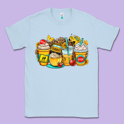 School Bus Coffee Cups Classic Tee Designed By Oliviacreatesart