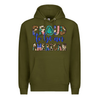 Army Green proud to be an american Premium Hoodie - Artiststas