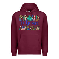 Burgundy proud to be an american Premium Hoodie - Artiststas