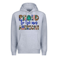 Heather Grey proud to be an american Premium Hoodie - Artiststas