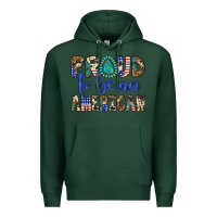 Sports Green proud to be an american Premium Hoodie - Artiststas