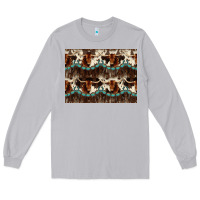 Moon Dust Longhorn Cow Pattern Long Sleeve Tee - CowhideDigitalArt
