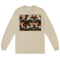 Mushroom Longhorn Cow Pattern Long Sleeve Tee - CowhideDigitalArt
