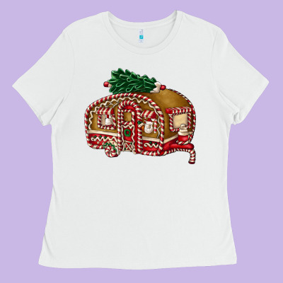 Caravan Gingerbread Ladies Tee Designed By Fadigitalartstudio