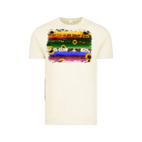 Vintage Arctic serape sunflowers leopard cowhide background Vintage Tee - RanaPortraitStore
