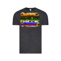 Vintage Black serape sunflowers leopard cowhide background Vintage Tee - RanaPortraitStore