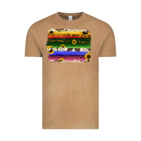 Vintage Camel serape sunflowers leopard cowhide background Vintage Tee - RanaPortraitStore