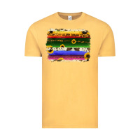 Vintage Mustard serape sunflowers leopard cowhide background Vintage Tee - RanaPortraitStore